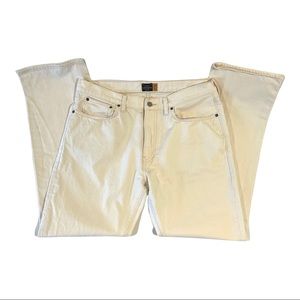 J. Crew Men’s White Denim Slim Straight Jeans — 36w